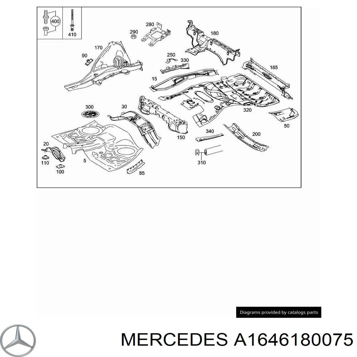 Днище багажника (ниша запасного колеса) A1646180075 Mercedes