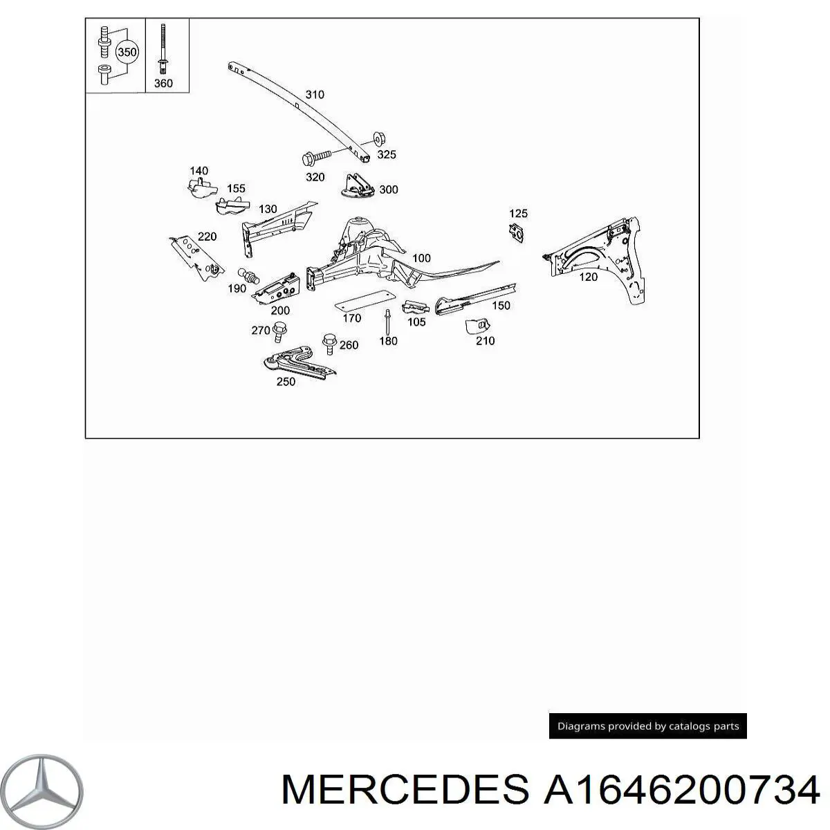 Панель брызговика моторного отсека, левая Mercedes A1646200734 цена, от 238.31 USD