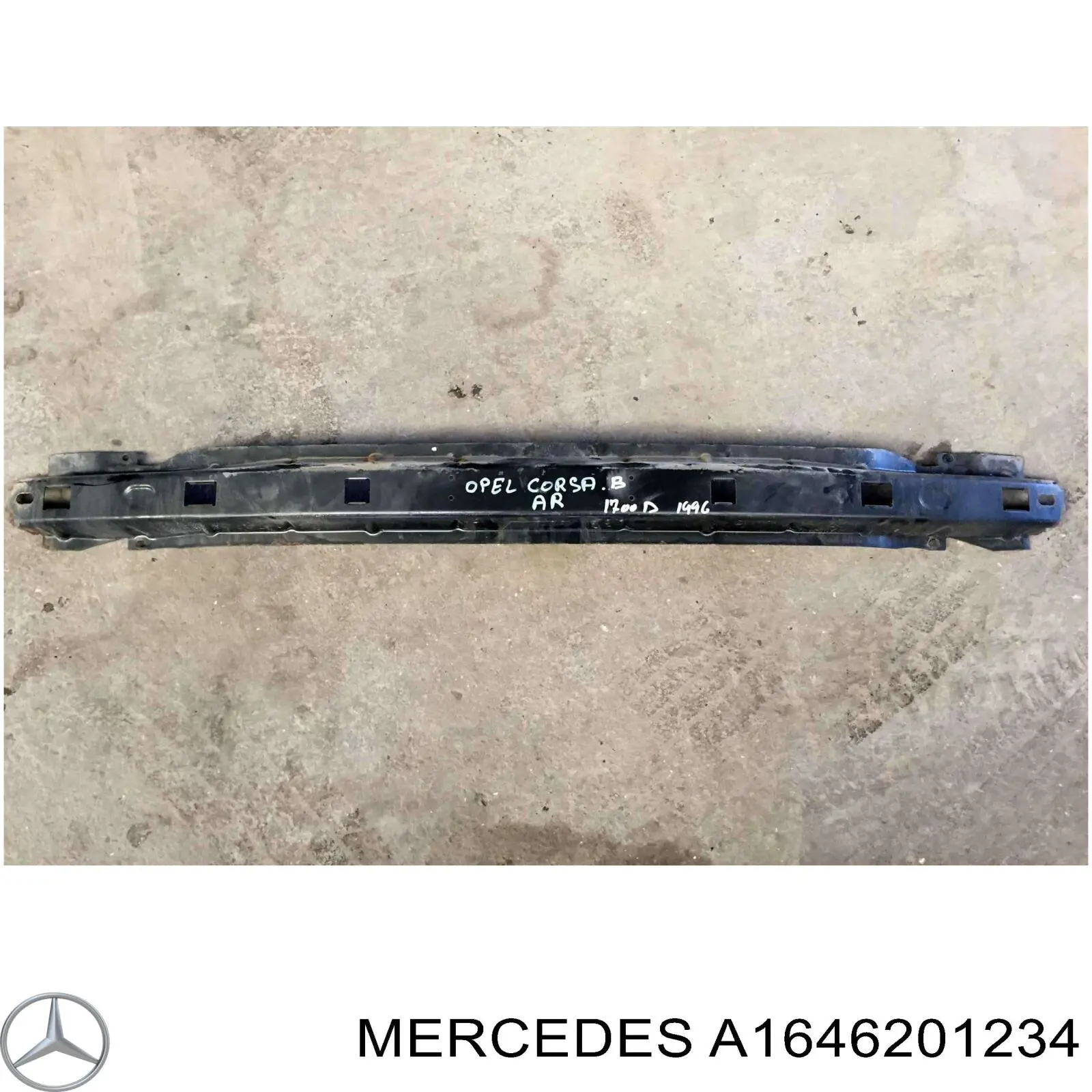 1646201234 Mercedes reforçador do pára-choque dianteiro