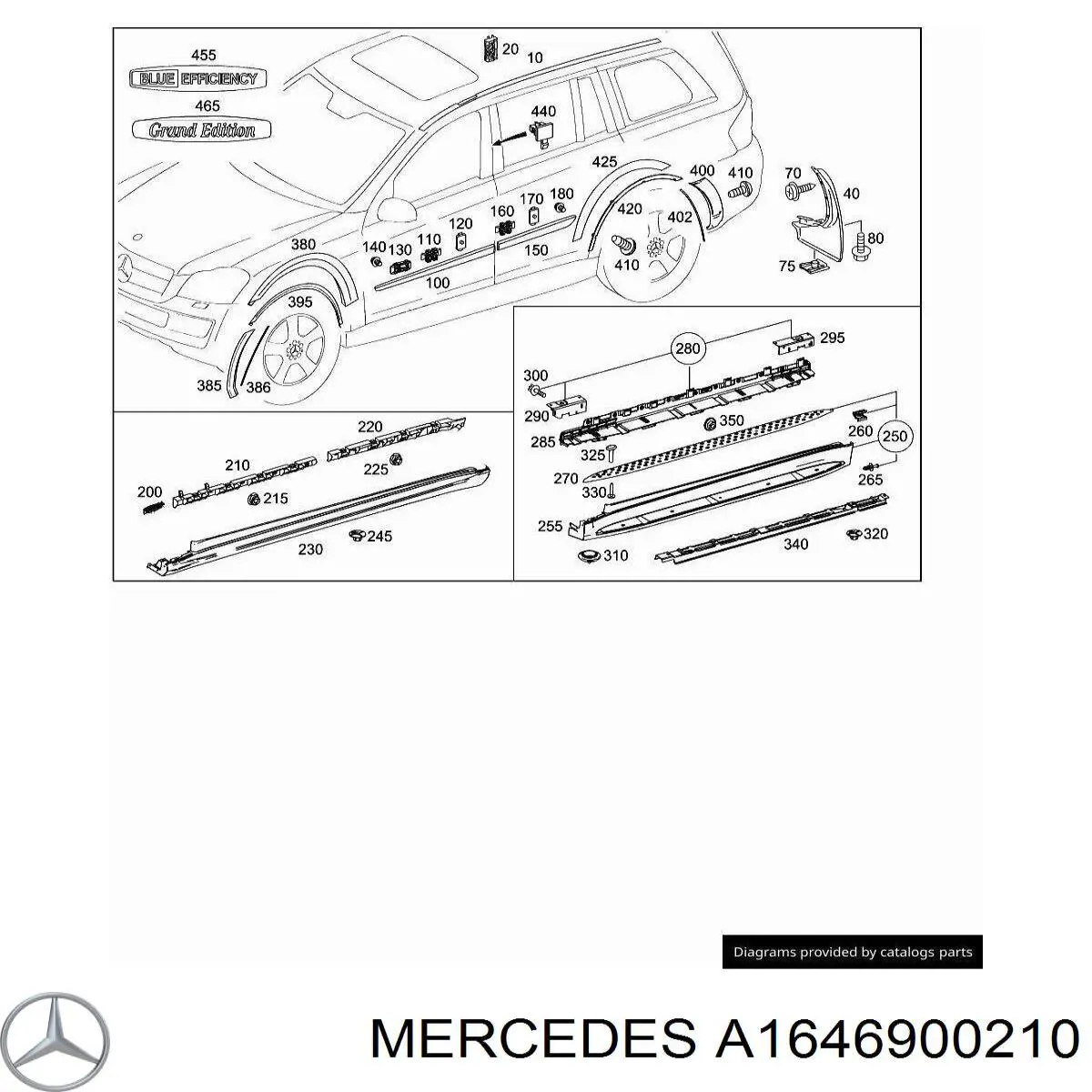 Рейлинг крыши правый Mercedes 1646900210 цена, от 59.95 USD