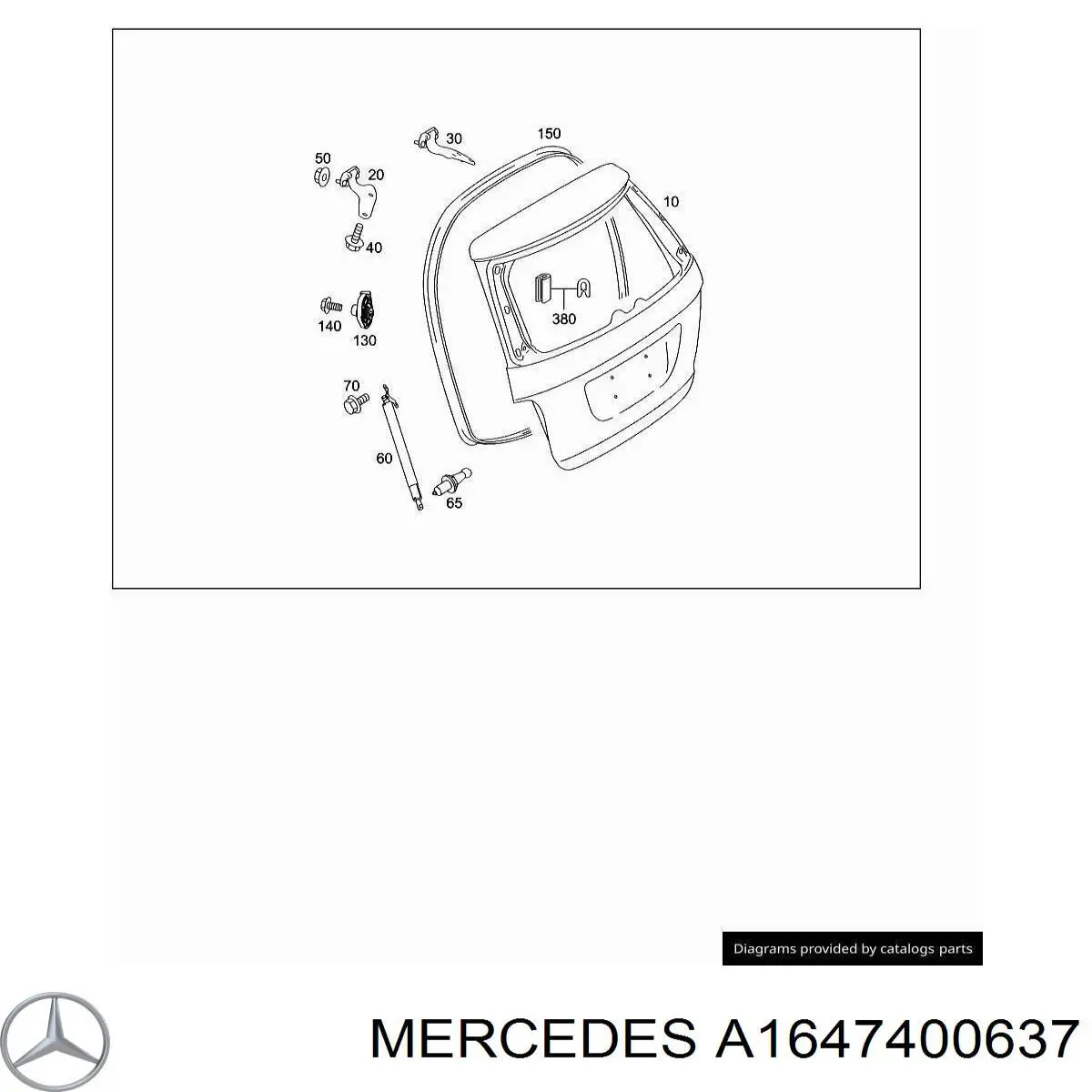 A1647400637 Mercedes Петля крышки багажника