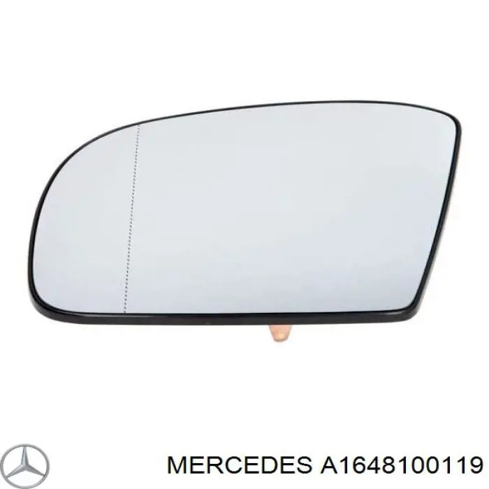 Зеркальный элемент зеркала заднего вида левого Mercedes A1648100119