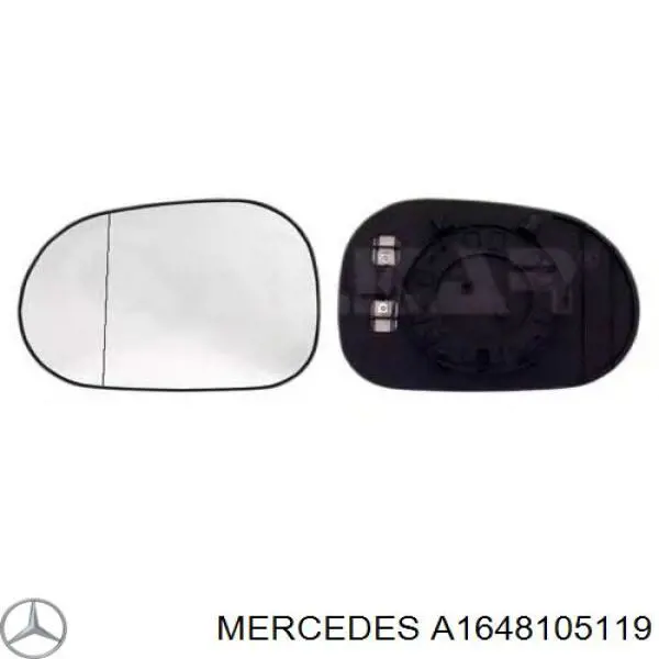 A1648105119 Mercedes elemento espelhado do espelho de retrovisão esquerdo