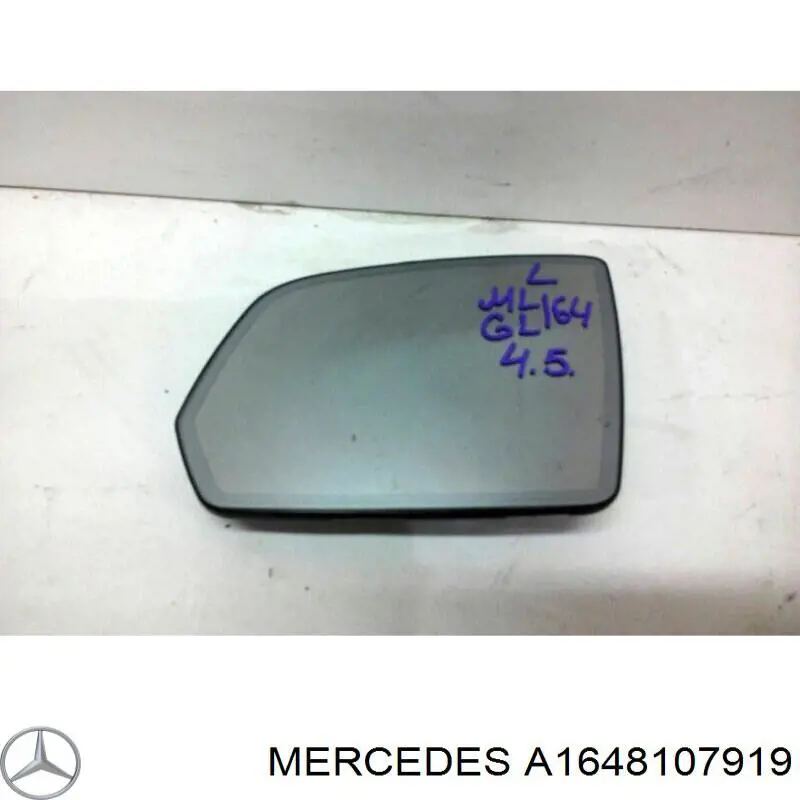 A1648107919 Mercedes elemento espelhado do espelho de retrovisão esquerdo