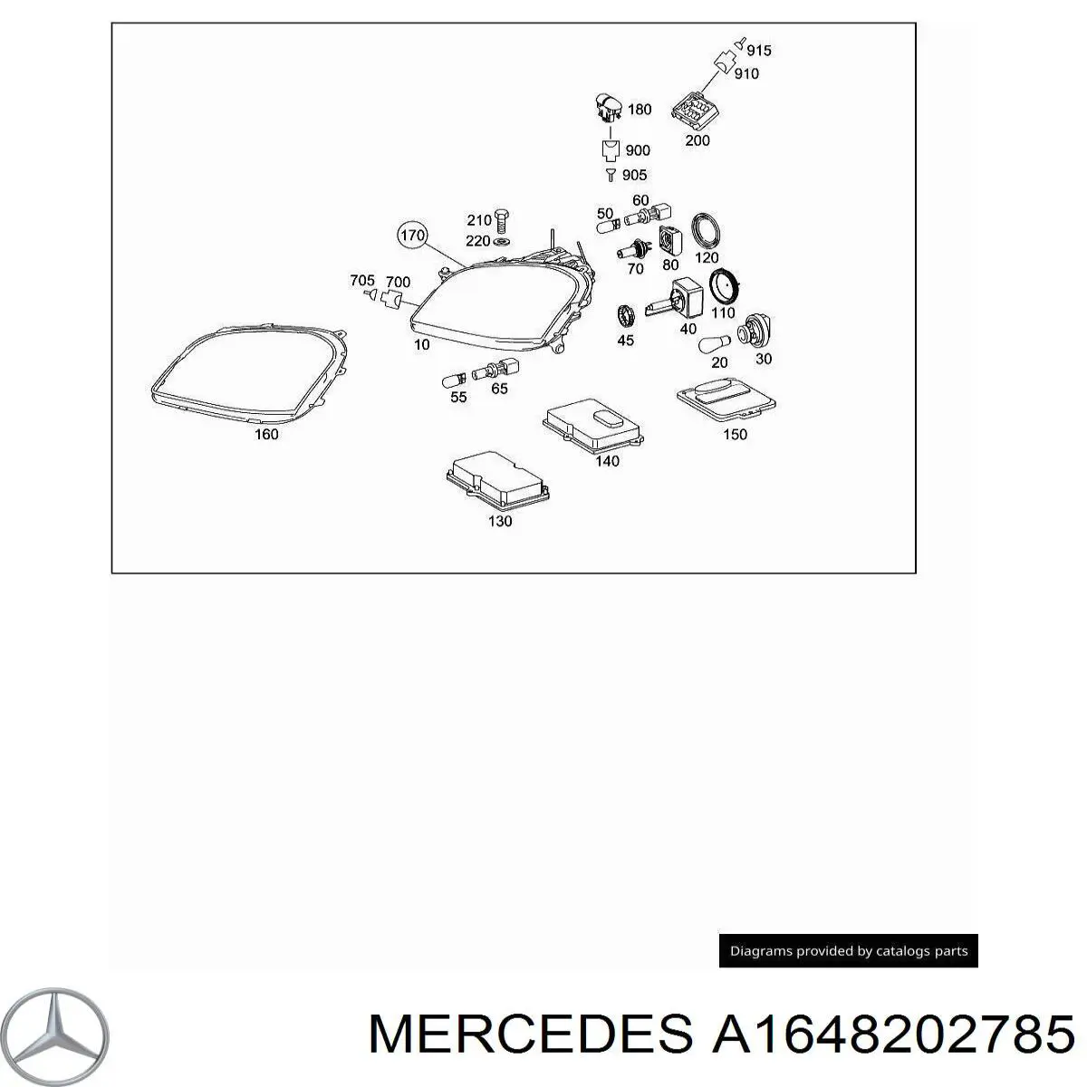 Блок управления освещением A1648202785 Mercedes