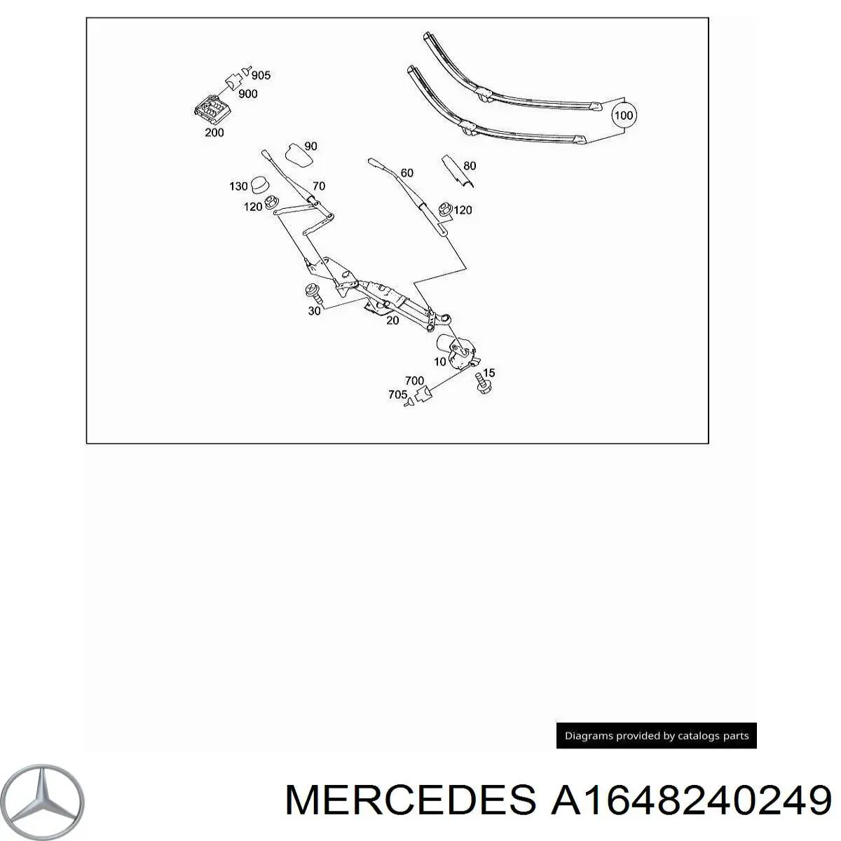 1648240249 Mercedes заглушка гайки крепления поводка переднего дворника