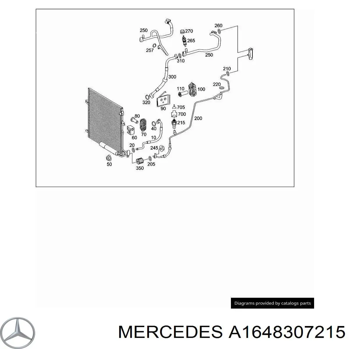 Шланг кондиционера, от радиатора к испарителю MERCEDES A1648307215