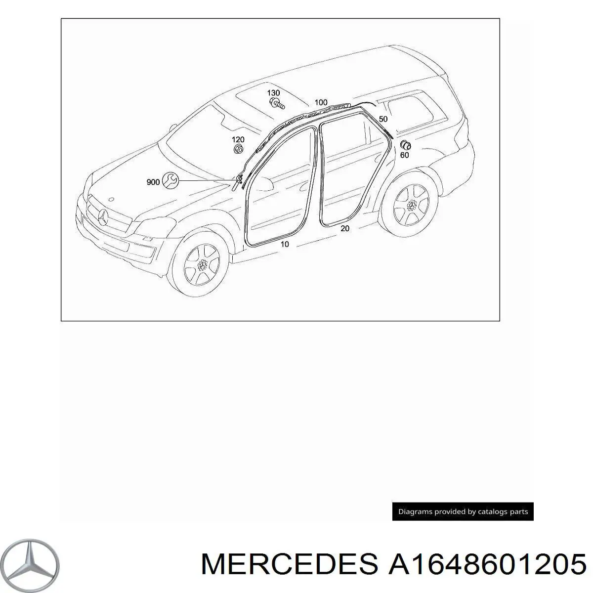 Купить A1648601205 Mercedes AIRBAG, шторка боковая правая
