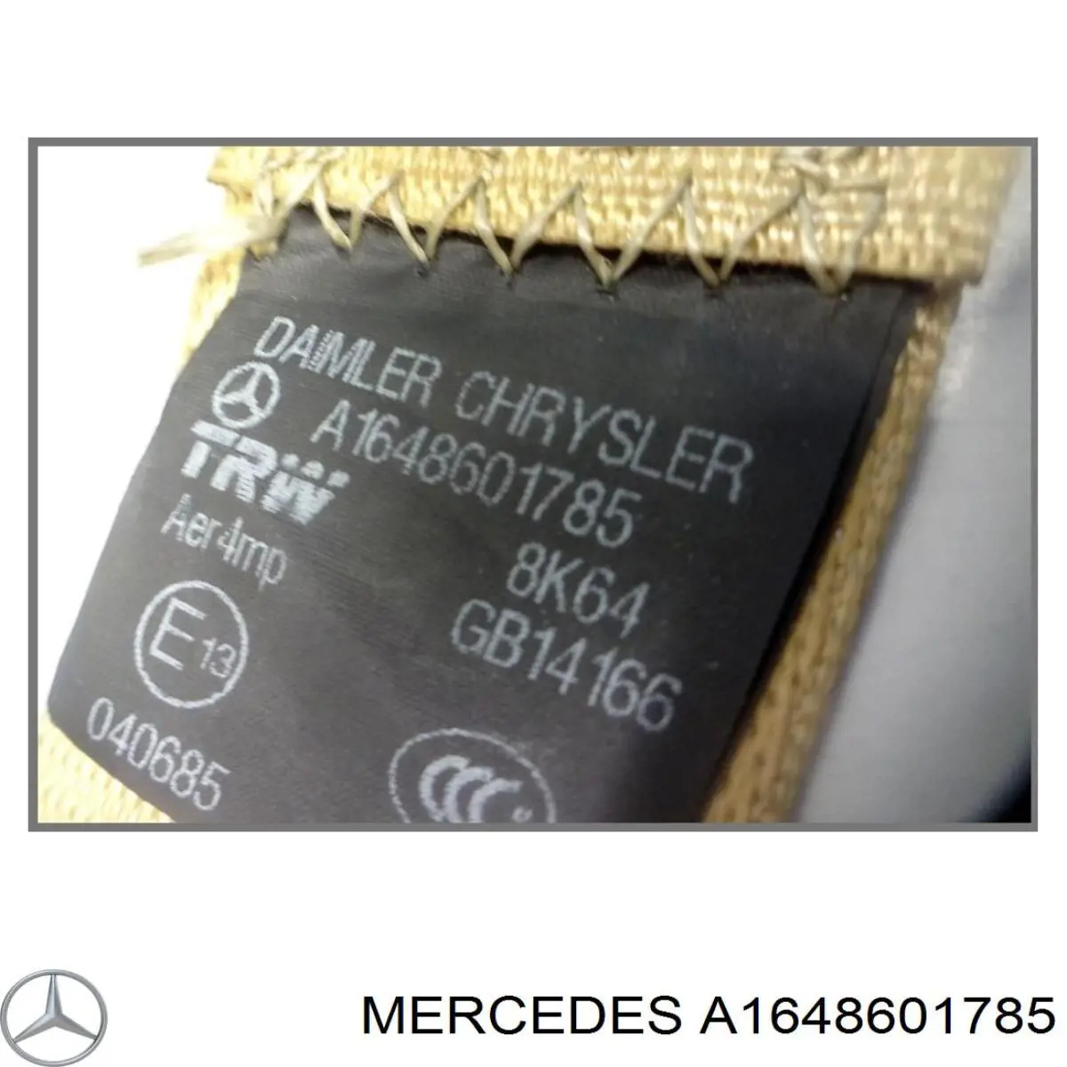 Ремень безопасности задний центральный A1648601785 Mercedes
