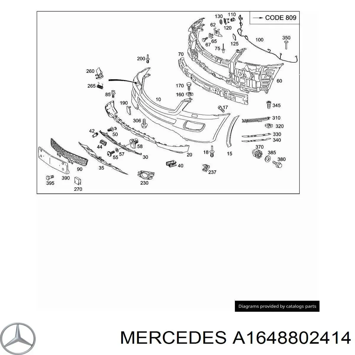 A16488024149999 Mercedes Кронштейн крепления бампера переднего правый