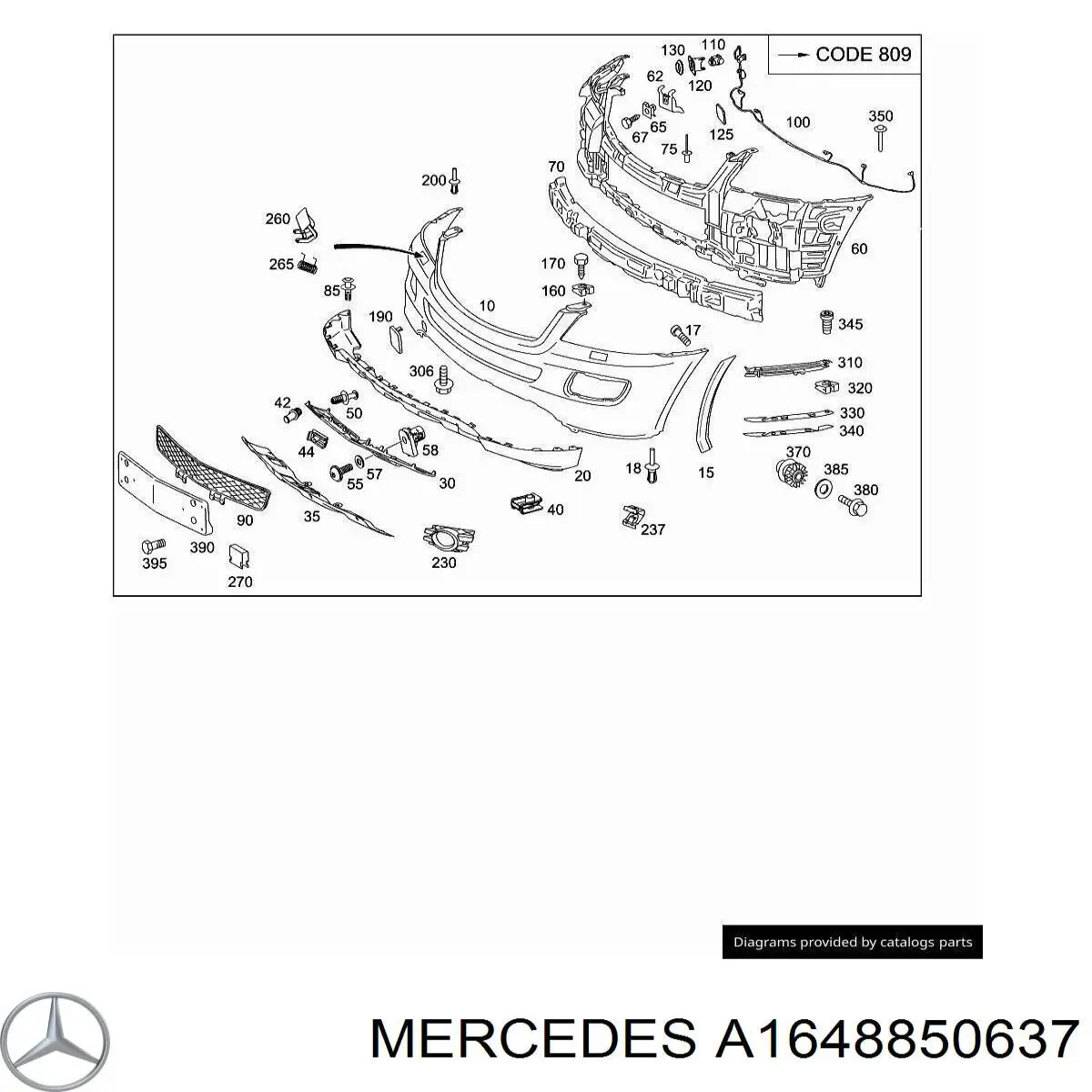 1648850637 Mercedes абсорбер (наполнитель бампера переднего)