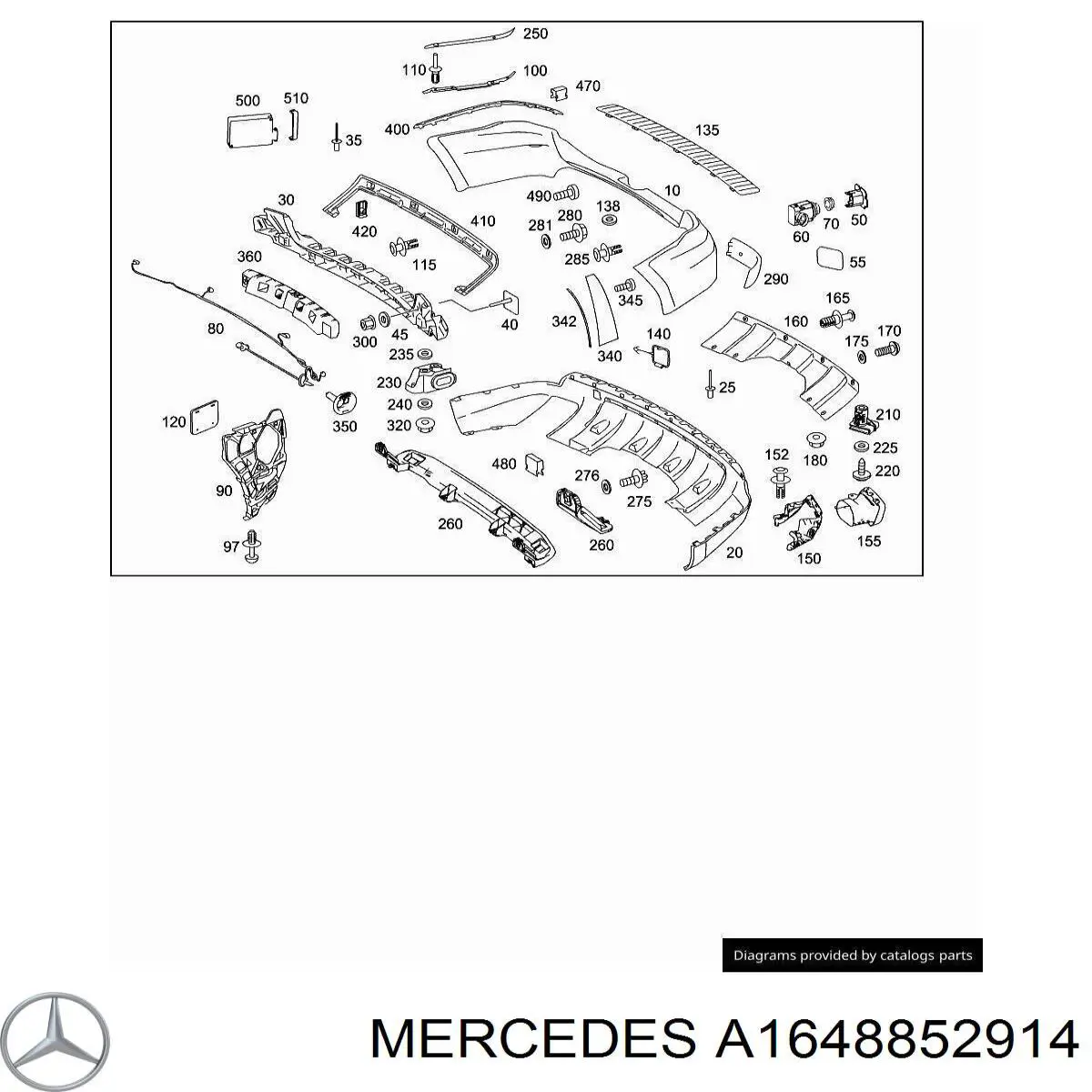 Крепление бамера левое Mercedes A1648852914 цена, от 8.47 USD