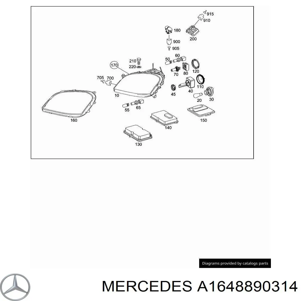 Consola de fixação das luzes de nevoeiro esquerdas para Mercedes ML/GLE (W164)