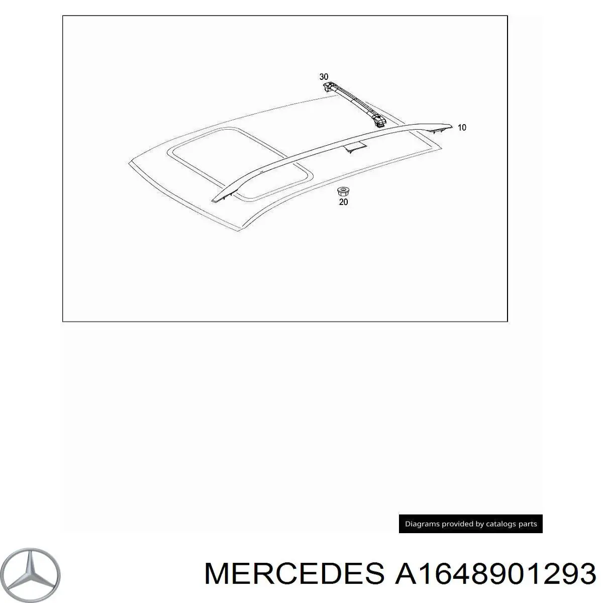 A1648901293 Mercedes Рейлинг крыши правый