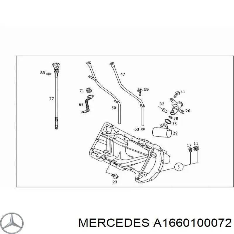 1660100072 Mercedes sonda (indicador do nível de óleo no motor)