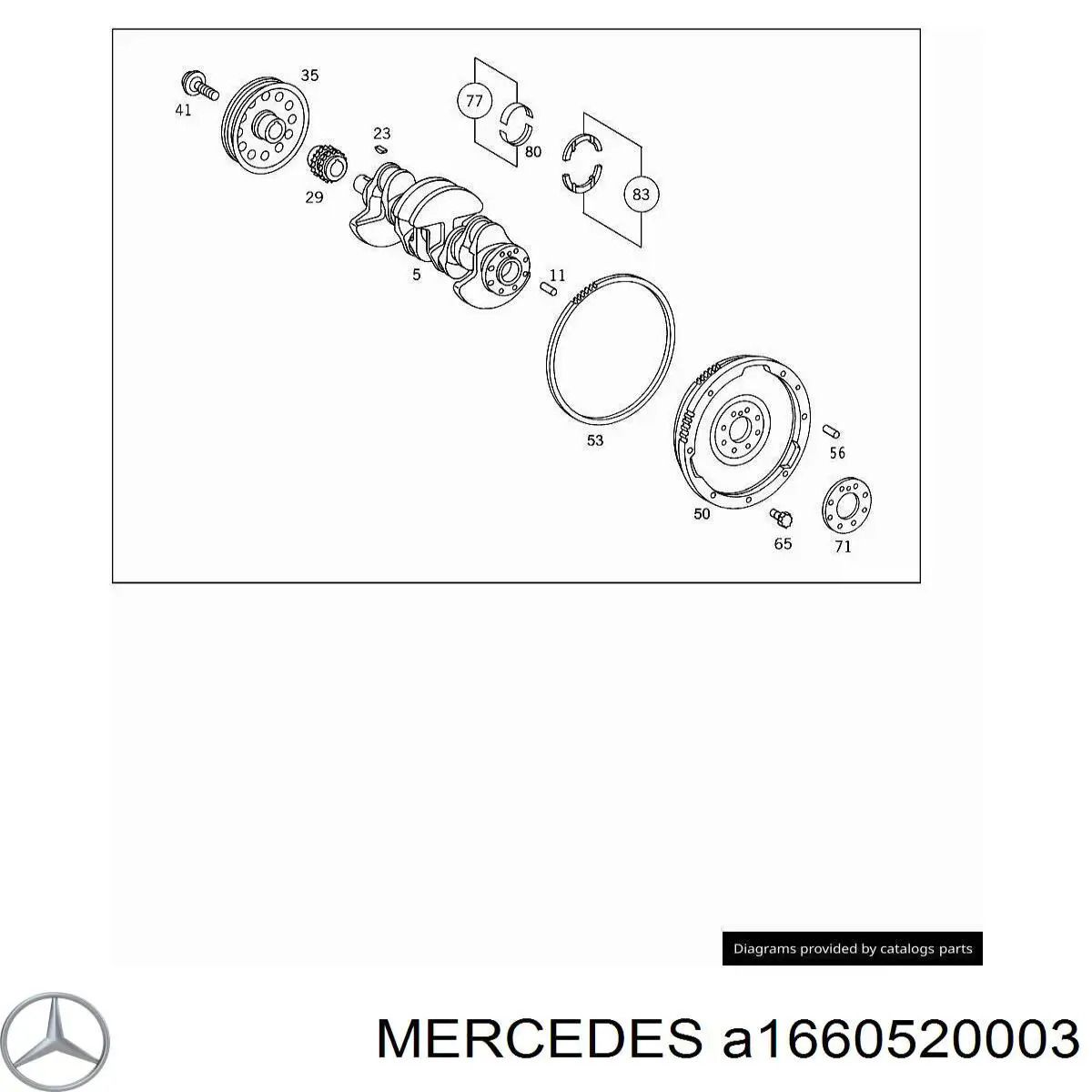 Звездочка привода коленвала двигателя MERCEDES 1660520003