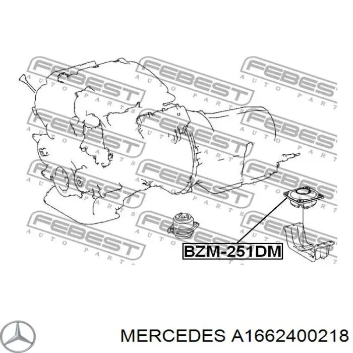 A1662400218 Mercedes подушка трансмиссии (опора коробки передач)