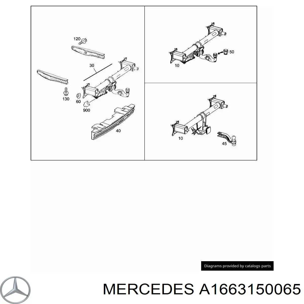 Энергопоглотитель заднего бампера Mercedes A1663150065 цена, от 25.34 USD