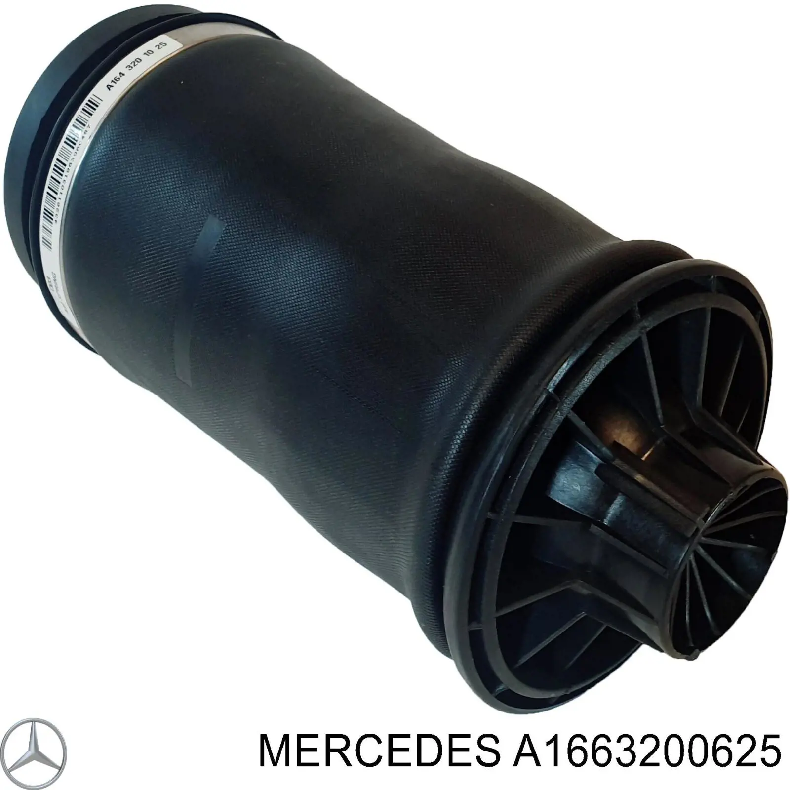A1663200625 Mercedes coxim pneumático (suspensão de lâminas pneumática do eixo traseiro)