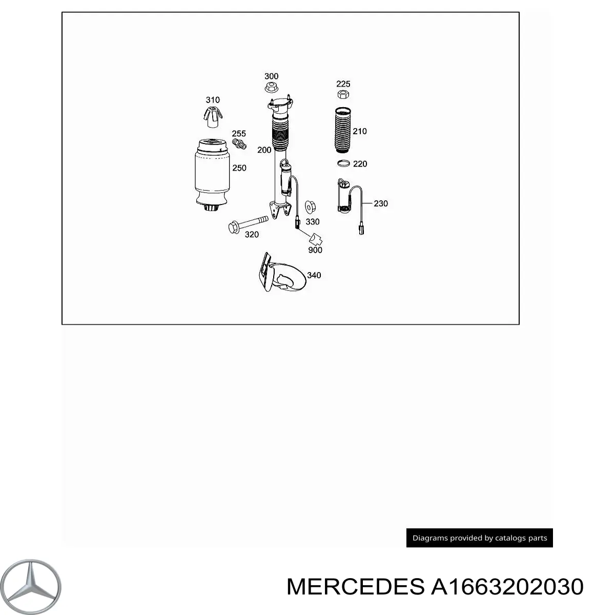 Амортизатор задний A1663201630 Mercedes