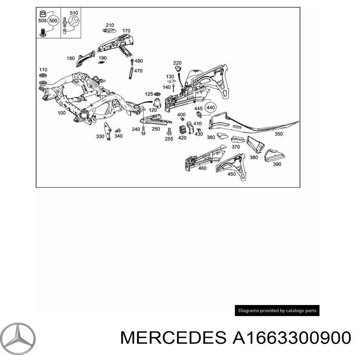 A1663300900 Mercedes Подрамник передней подвески