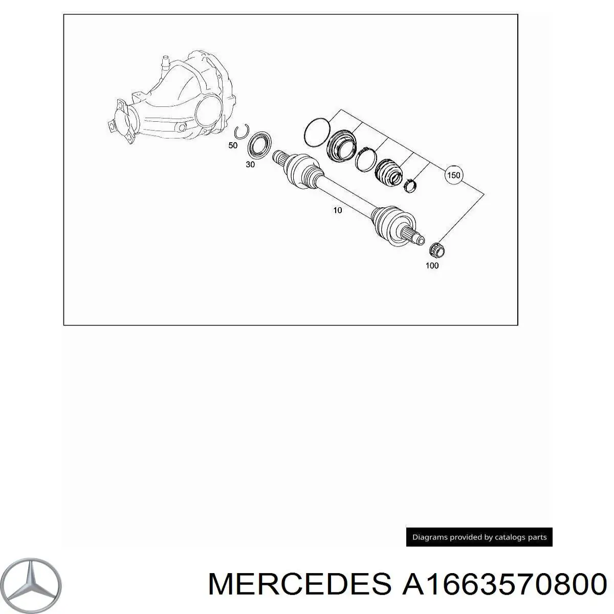 A1663570800 Mercedes Пыльник ШРУСа задней полуоси внутренний
