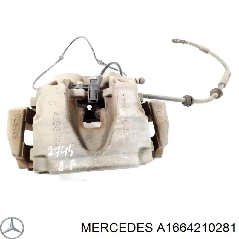 1664210281 Mercedes суппорт тормозной передний правый