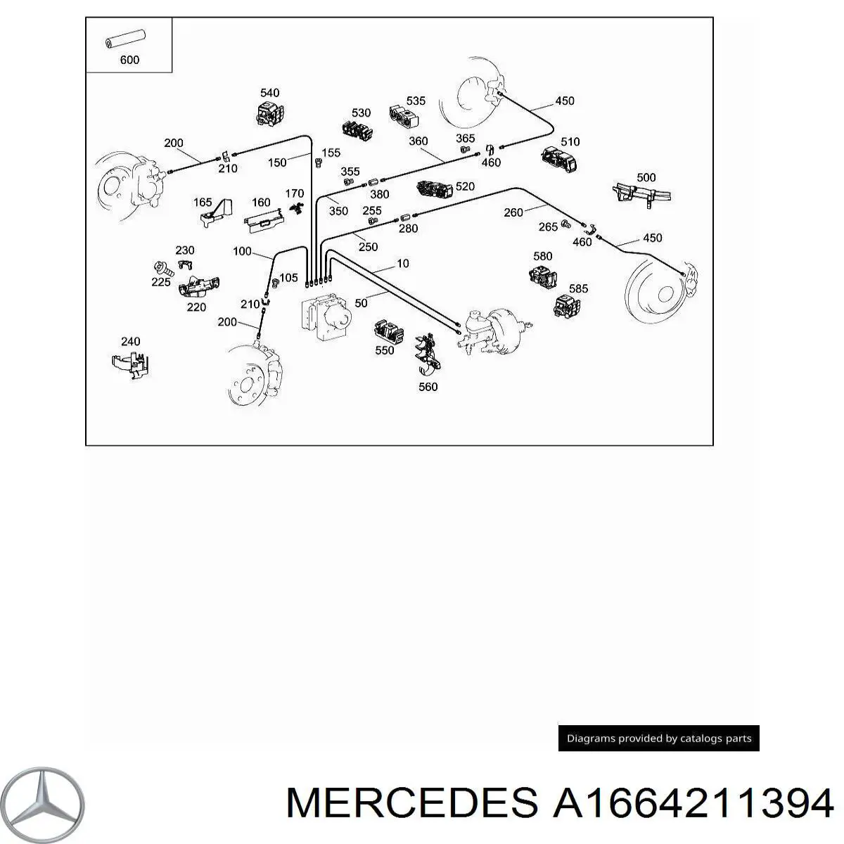 Скоба тормозной трубки Mercedes A1664211394
