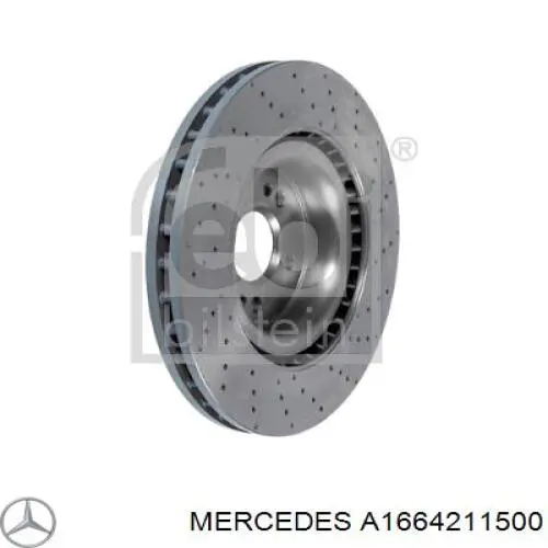 Передний тормозной диск Mercedes A1664211500