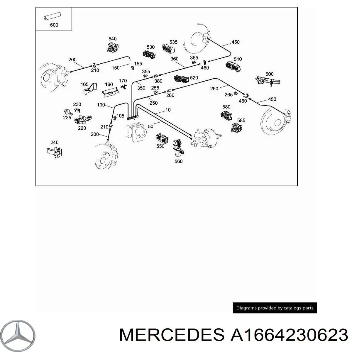 A1664230823 Mercedes Скоба тормозной трубки
