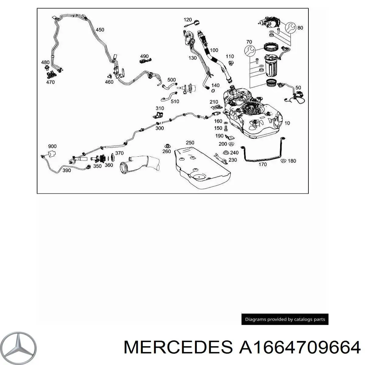 Трубопровод подачи Ad blue на Mercedes ML/GLE (W166)