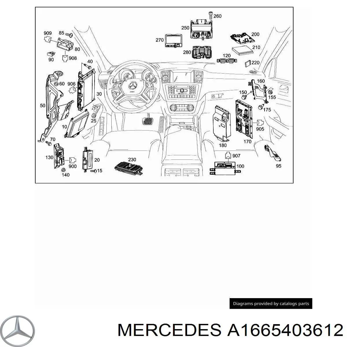 Блок предохранителей A1665402950 Mercedes