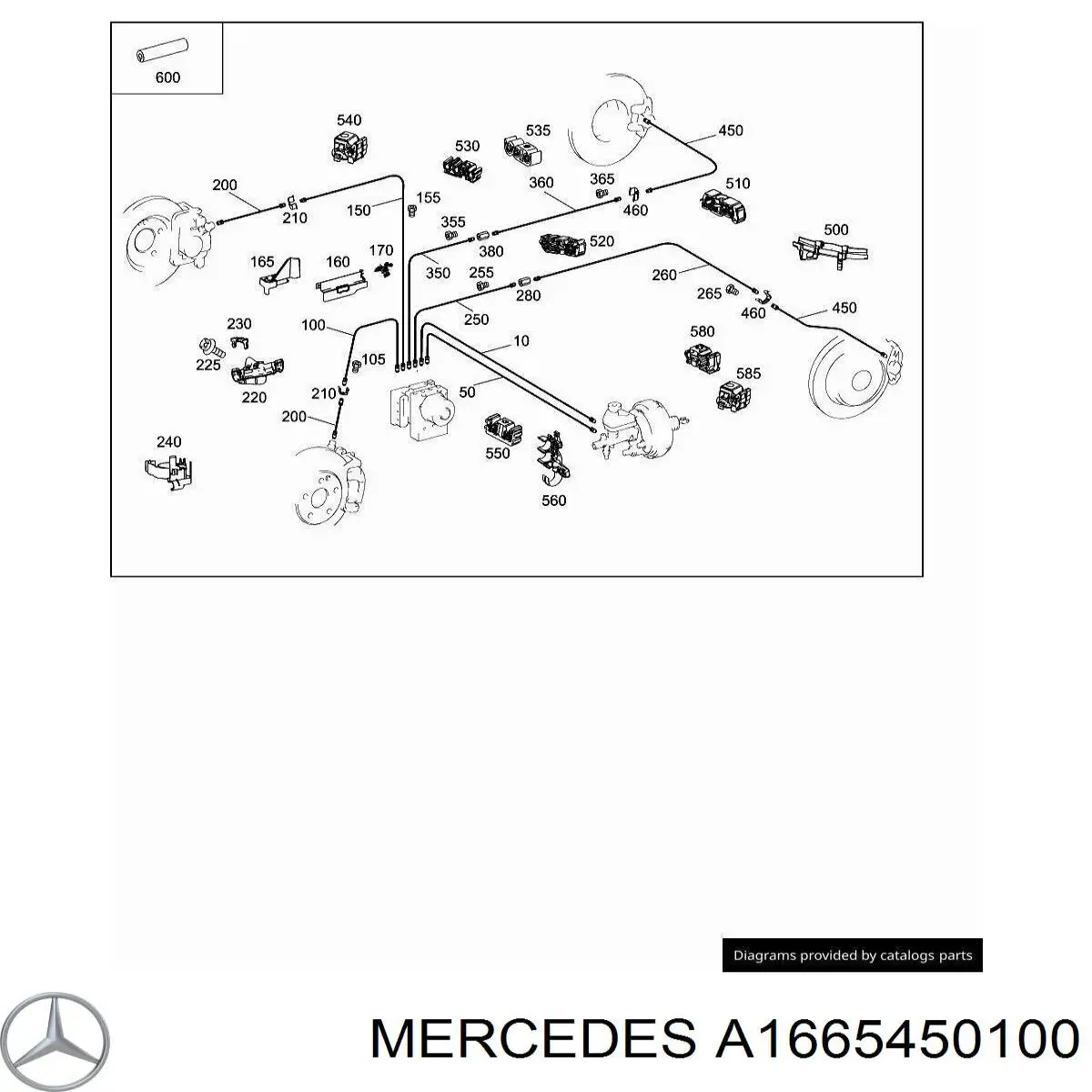 A1665450100 Mercedes braçadeira de tubo do freio