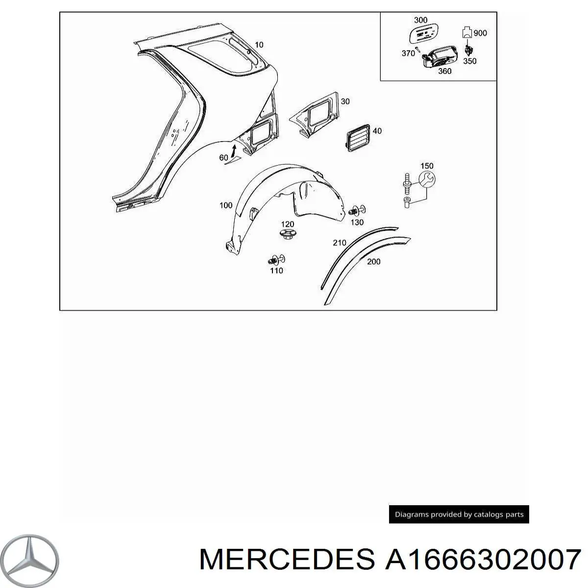 1666305401 Mercedes Крыло заднее правое