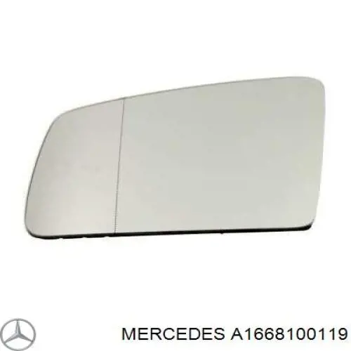 A1668100119 Mercedes elemento espelhado do espelho de retrovisão esquerdo