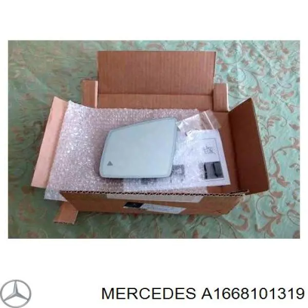 1668101319 Mercedes elemento espelhado do espelho de retrovisão esquerdo