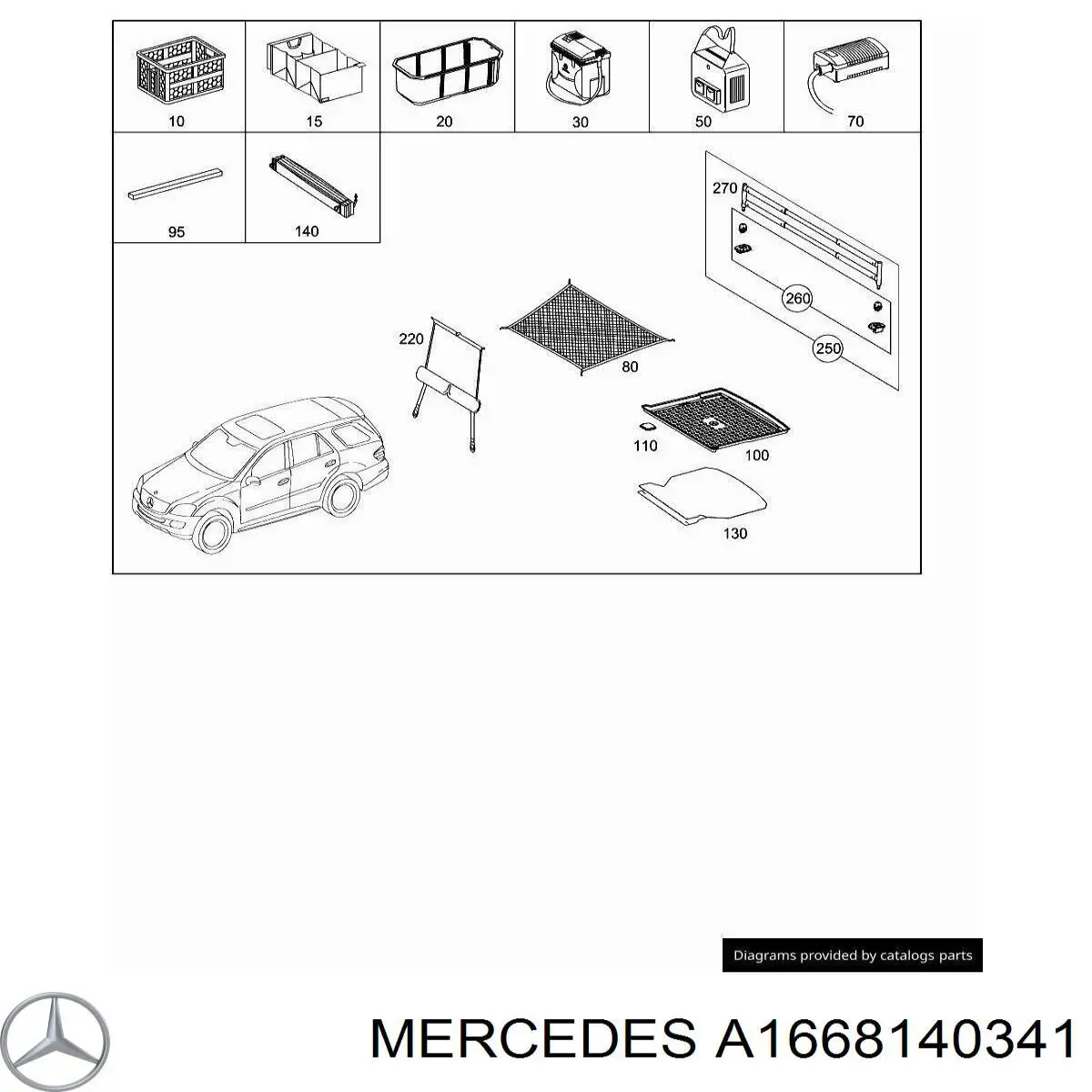  Mercedes A1668140341 цена, от 173.43 USD