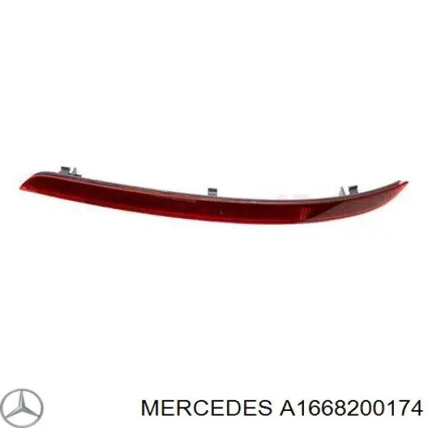 1668200174 Mercedes retrorrefletor (refletor do pára-choque traseiro direito)