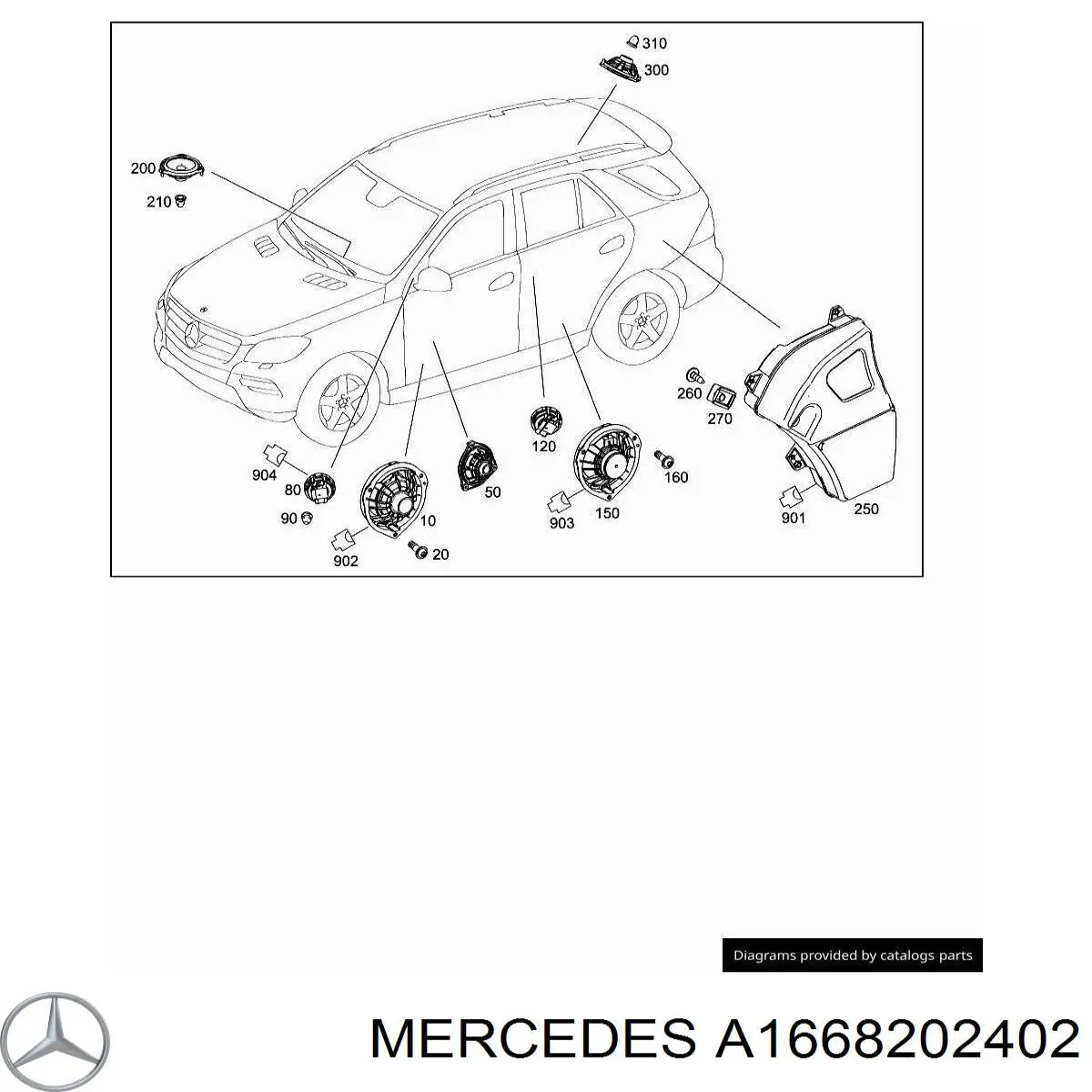 A1668202402 Mercedes Динамик передний