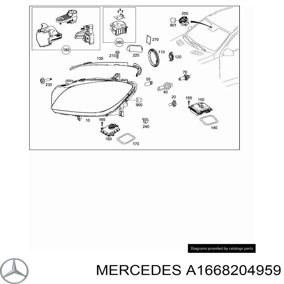 A1668208661 Mercedes Фара передняя правая