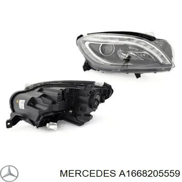 Правая фара 1668205559 Mercedes