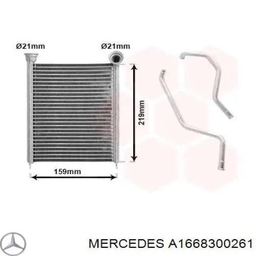 Radiador de forno (de aquecedor) para Mercedes ML/GLE (W166)