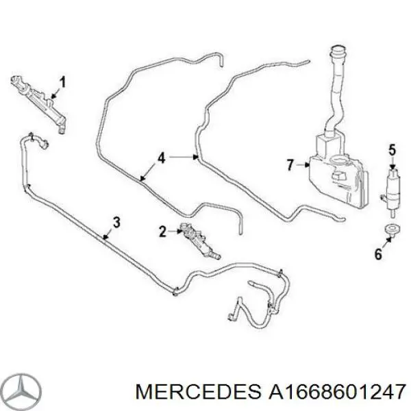 Soporte boquilla lavafaros cilindro (cilindro levantamiento) A1668601247 Mercedes