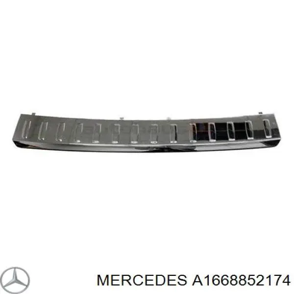 A1668852174 Mercedes placa sobreposta do pára-choque traseiro superior de proteção (degrau-grampo dobrável)