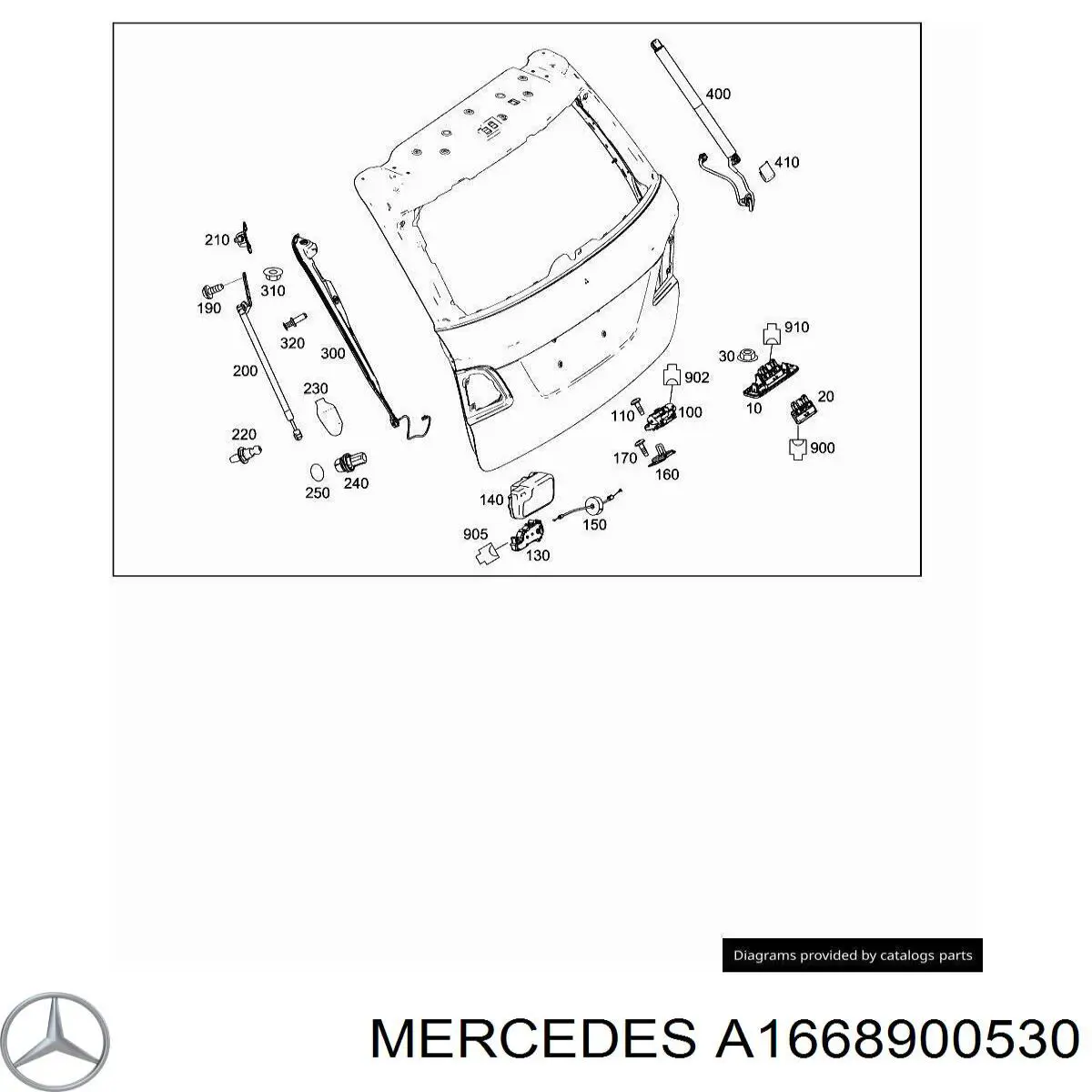 Купить A1668900530 Mercedes Амортизатор двери багажника