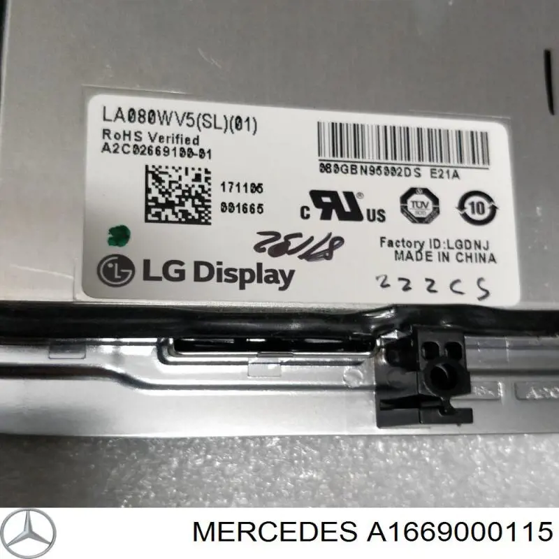 A1669000115 Mercedes дисплей многофункциональный