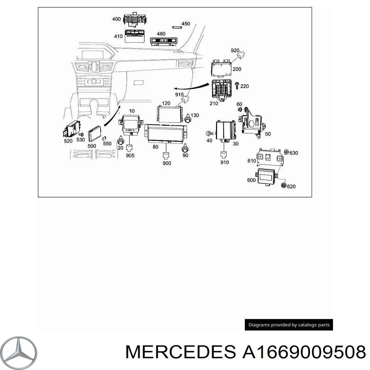 Блок управления навигацией A1669008708 Mercedes
