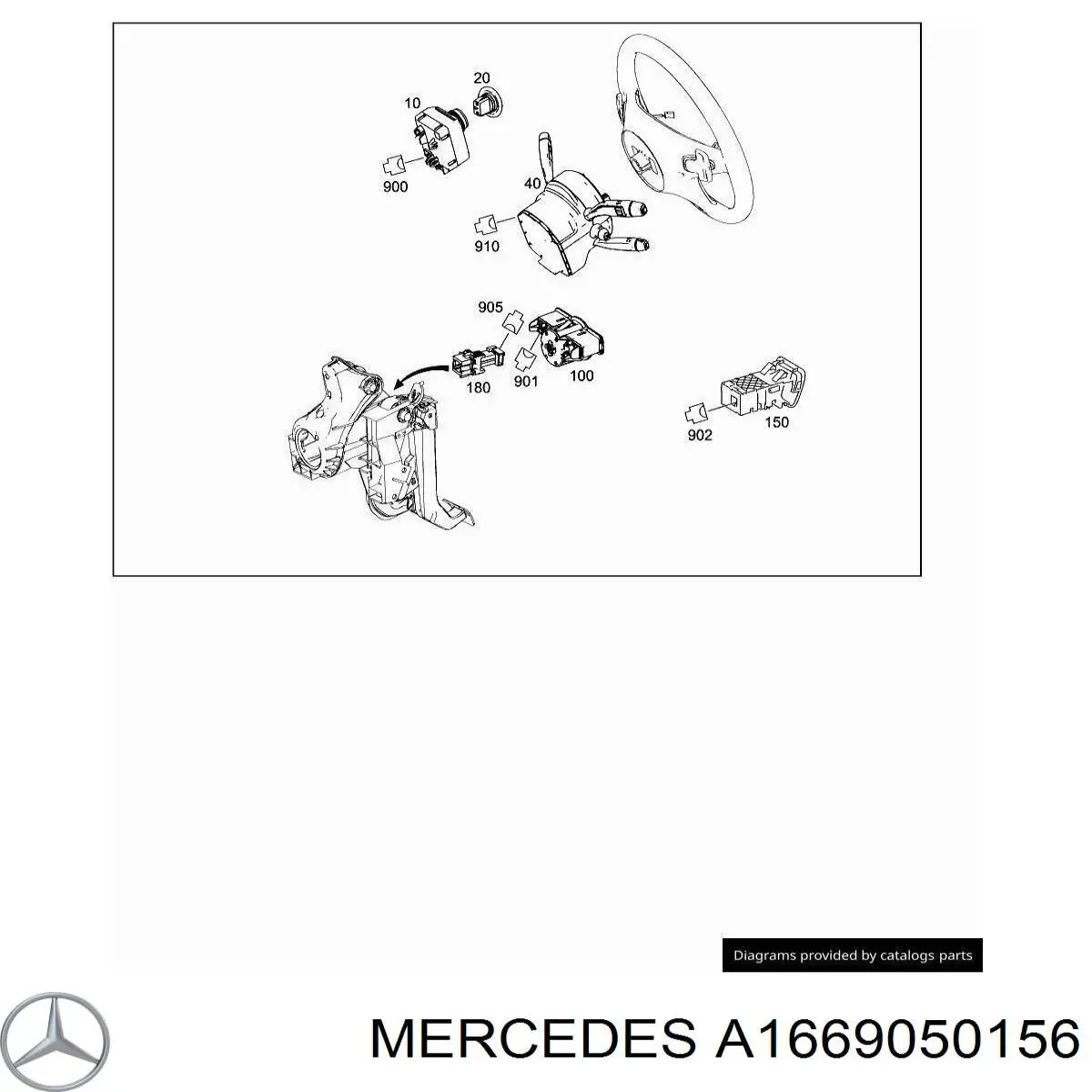 Fecho de ignição para Mercedes ML/GLE (W166)