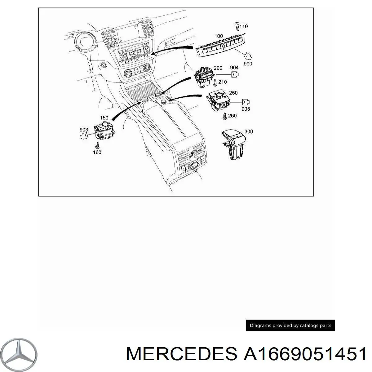 A1669051451 Mercedes Блок кнопок центральной консоли