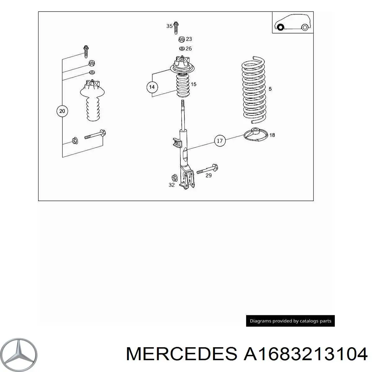 Передняя пружина A1683213104 Mercedes